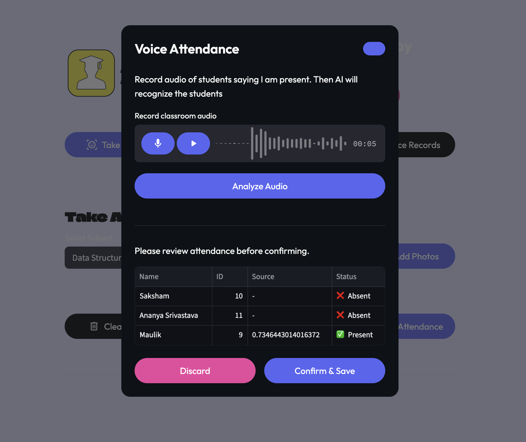 Voice Attendance
